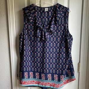 NWOT TERRA & SKY SLEEVELESS PRINT BLOUSE SZ 1X